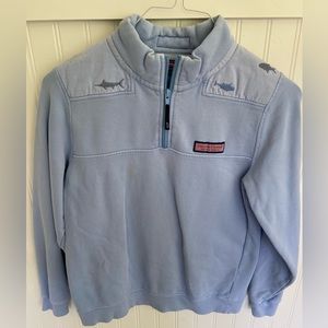 Vineyard Vines Boys Large 16 Shep Shirt Light blue fish